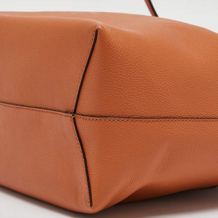 Pre Owned MCM Cognac Leather Medium Himmel Shopper Tote
