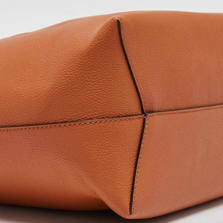 Pre Owned MCM Cognac Leather Medium Himmel Shopper Tote