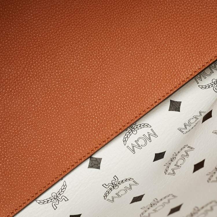 Pre Owned MCM Cognac Leather Medium Himmel Shopper Tote