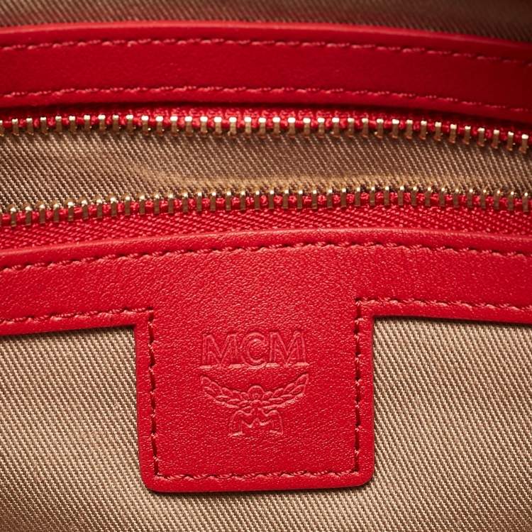 Pre Owned MCM Red Visetos Coated Canvas and Leather 'Year Of The Mouse' Camera Bag