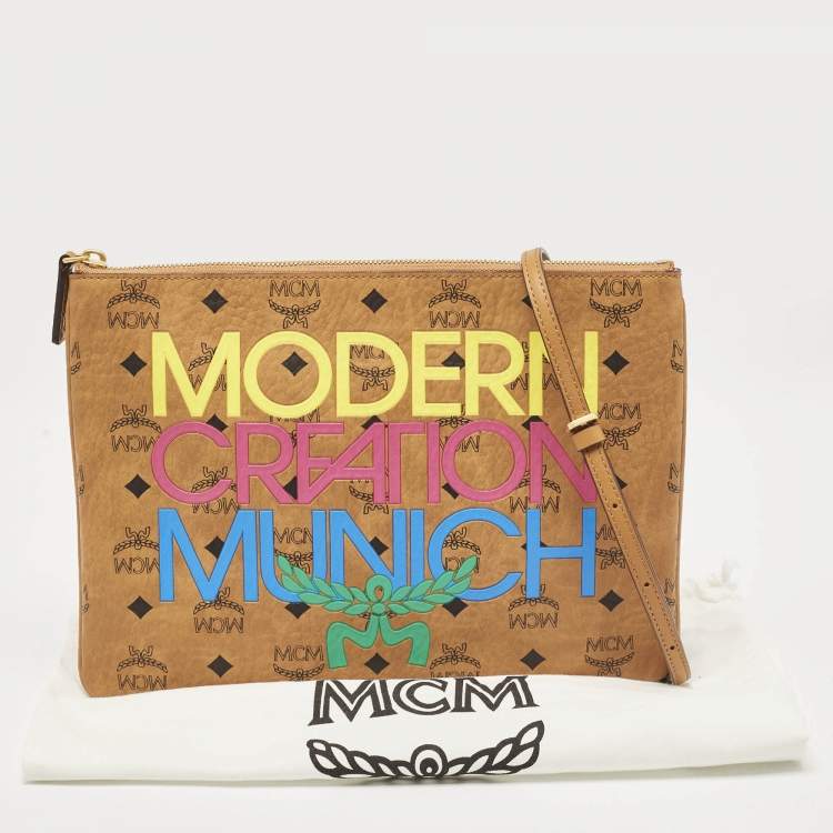 Pre Owned MCM x Honey Dijon Cognac Visetos Coated Canvas Crossbody Bag