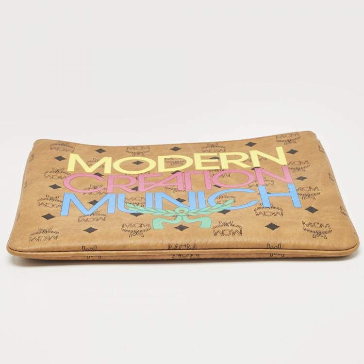 Pre Owned MCM x Honey Dijon Cognac Visetos Coated Canvas Crossbody Bag