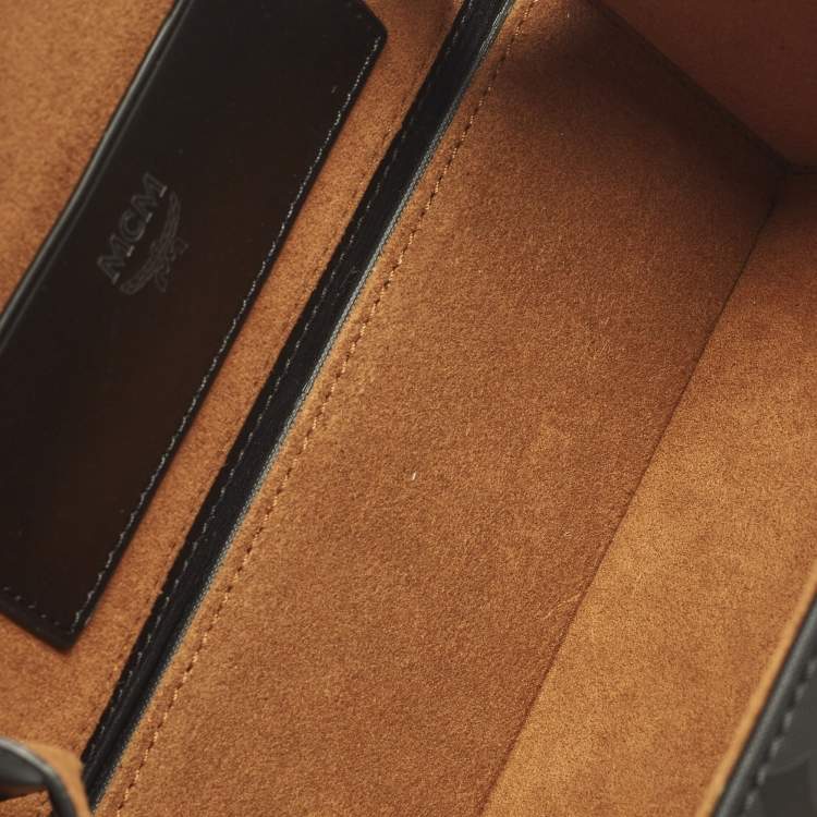 Pre Owned MCM Black Visetos Coated Canvas and Leather Berlin Box Bag