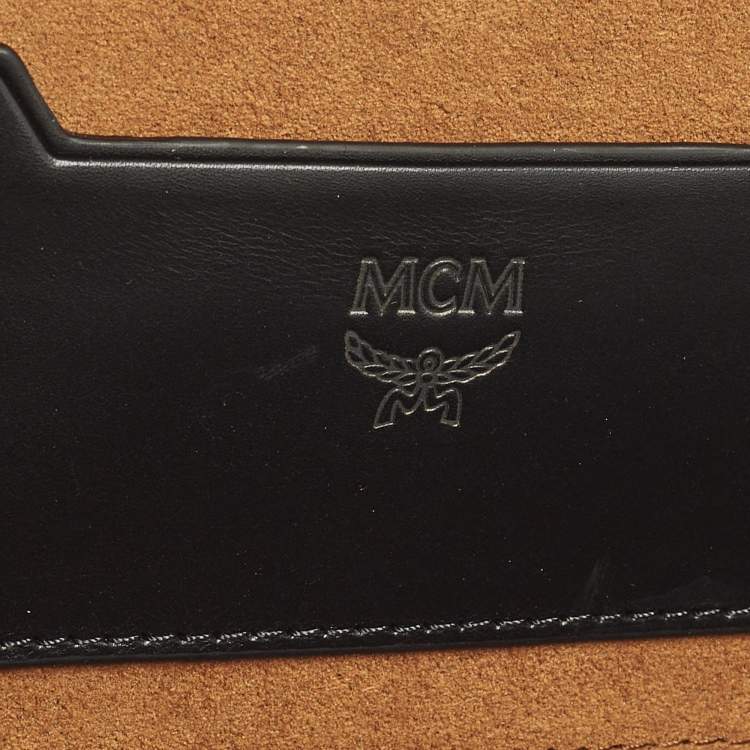 Pre Owned MCM Black Visetos Coated Canvas and Leather Berlin Box Bag