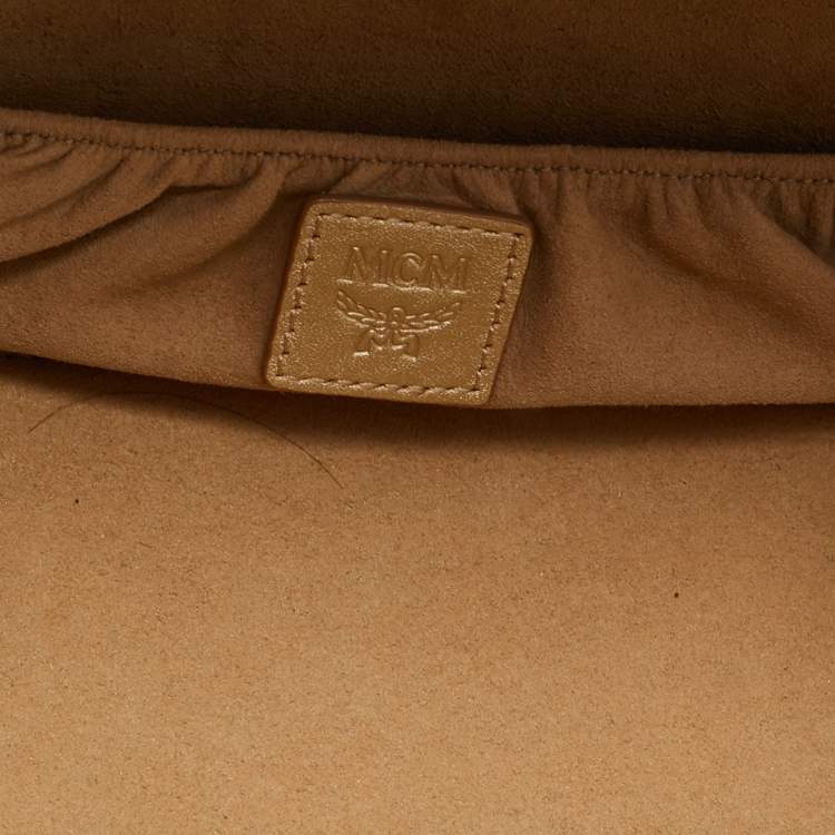 Pre Owned MCM Rockstar Gold Visetos Coated Canvas Vanity Case