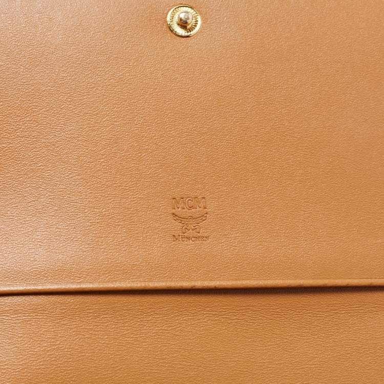 مملوكة مسبقًا MCM Cognac Visetos Leather Milla Long Trifold Continental Wallet