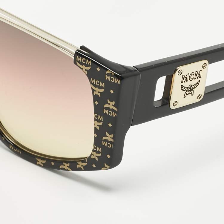 Pre Owned MCM Brown/Pink Gradient MCM670S Half Rim Square Sunglasses