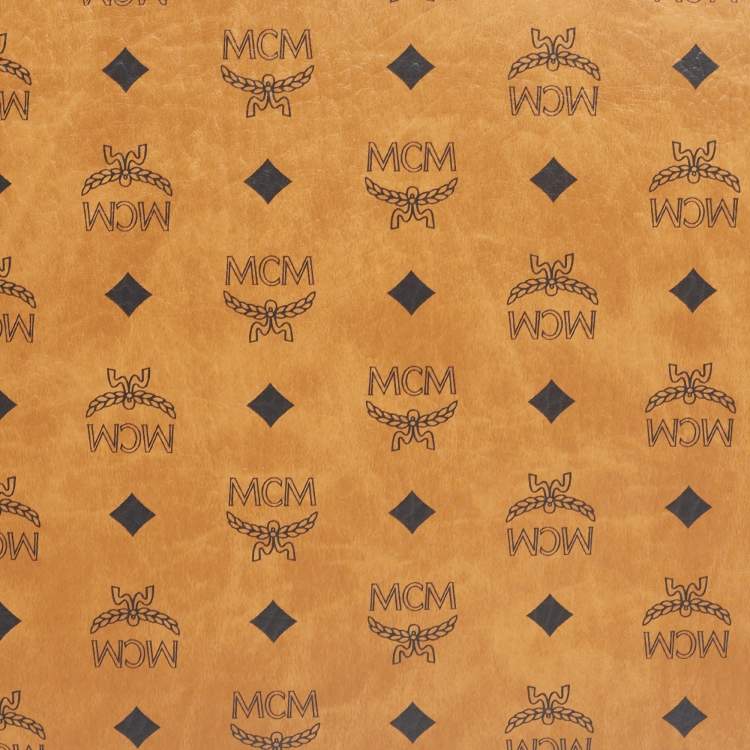 Pre Owned MCM Cognac Visetos Coated Canvas Laptop Sleeve Case