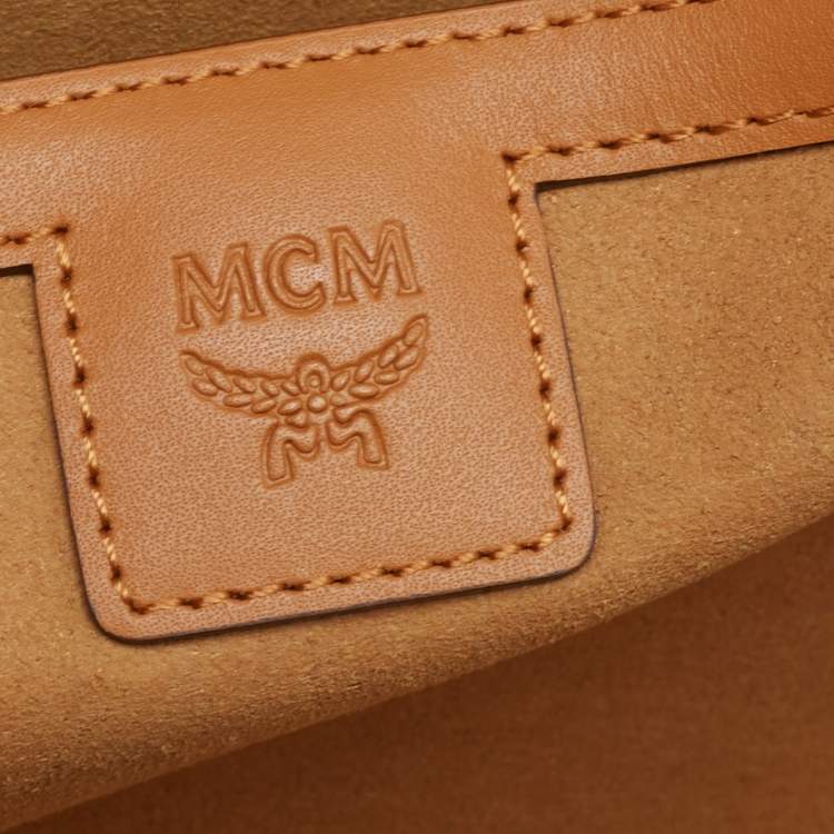 Pre Owned MCM Cognac Visetos Coated Canvas Laptop Sleeve Case