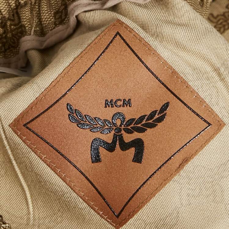 مملوكة مسبقًا بنطلون MCM بيج مونوغرام جاكار مقاس صغير