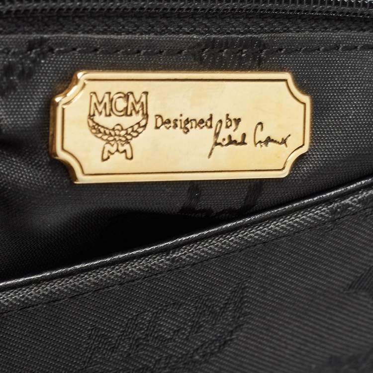 Pre Owned MCM Black Visetos Nylon and Leather Tote