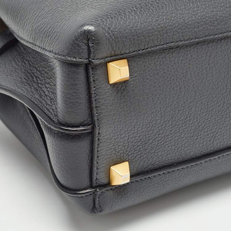 Pre Owned MCM Grey Leather Mini Milla Tote