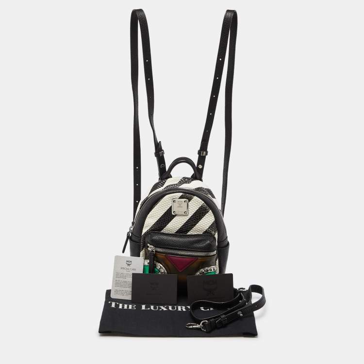Pre Owned MCM Multicolor Leather and PVC Mini Roboter Backpack