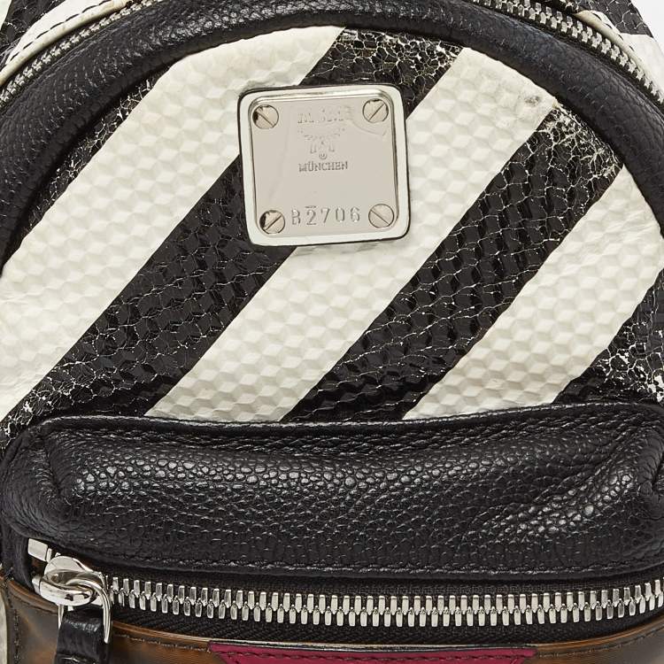 Pre Owned MCM Multicolor Leather and PVC Mini Roboter Backpack