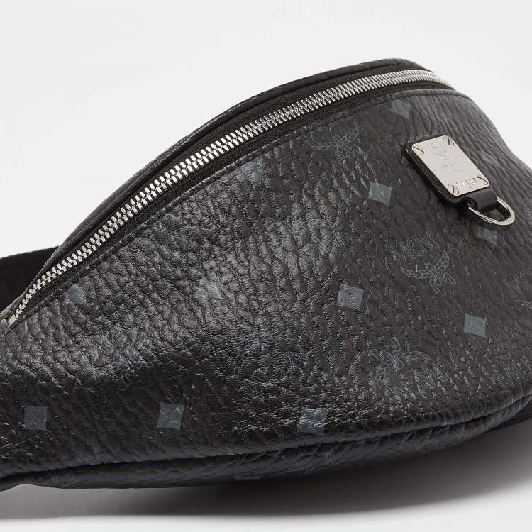 Pre Owned MCM Black Visetos Coated Canvas Fursten Belt Bag