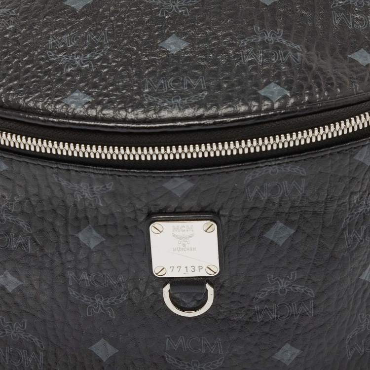 Pre Owned MCM Black Visetos Coated Canvas Fursten Belt Bag