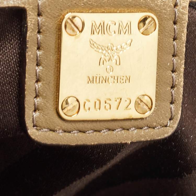 Pre Owned MCM Light Green Croc Embossed Leather Dome Satchel