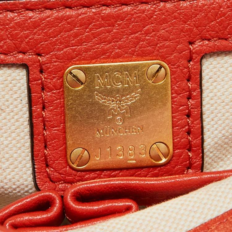 Pre Owned MCM Multicolor Coated Canvas,Calfhair and Leather Top Handle Bag