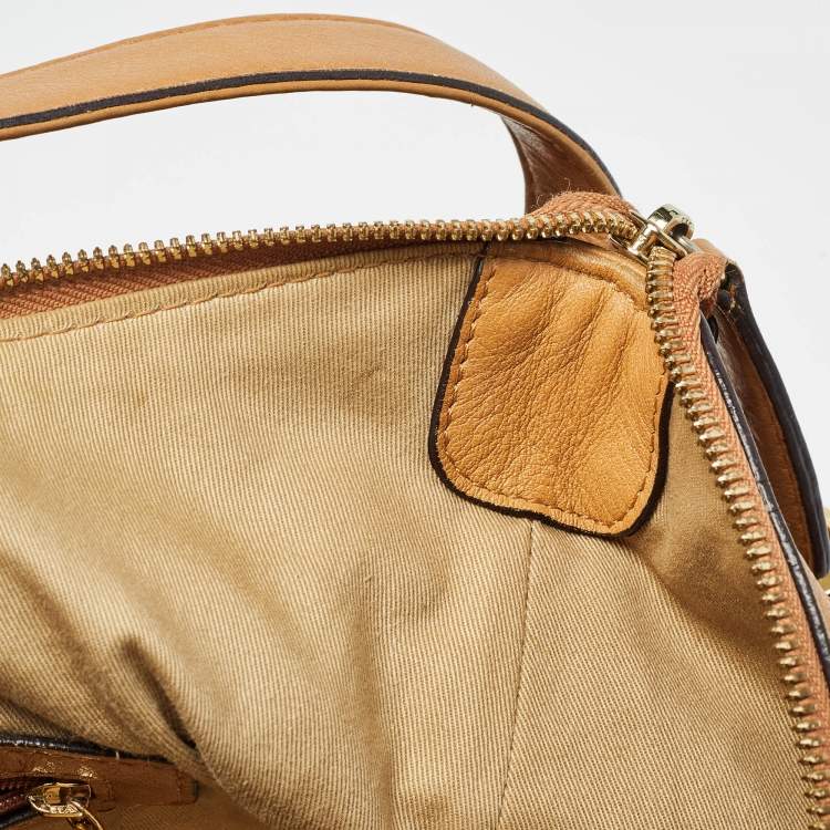 Pre Owned MCM Cognac Visetos Coated Canvas and Leather Large Hobo