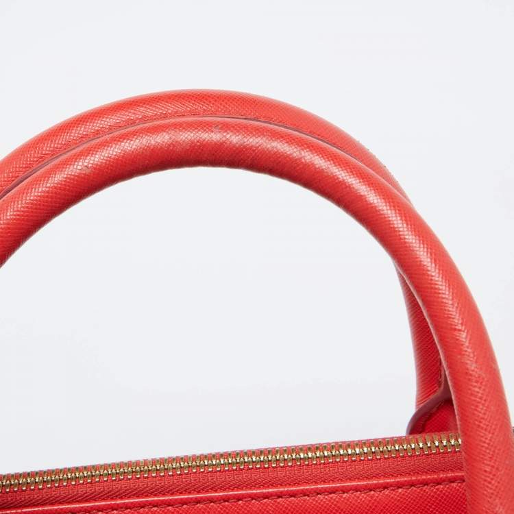 Pre Owned MCM Coral Orange Leather Large Nuovo Tote