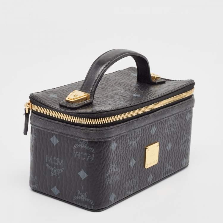 Pre Owned MCM Black Visetos Coated Canvas and Leather Rockstar Vanity Case Bag