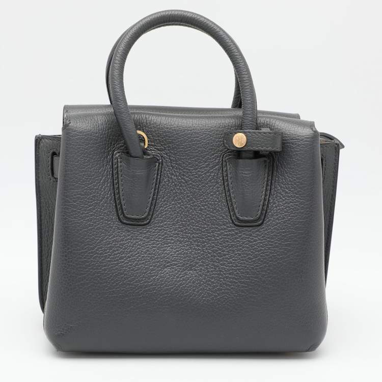 Pre Owned MCM Grey Leather Mini Milla Park Avenue Tote