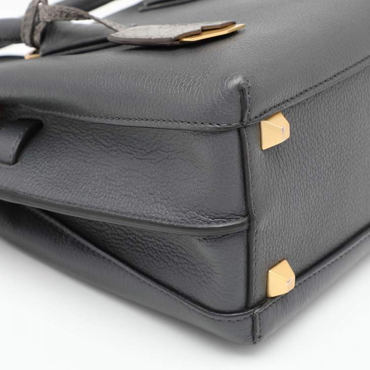 Pre Owned MCM Grey Leather Mini Milla Park Avenue Tote