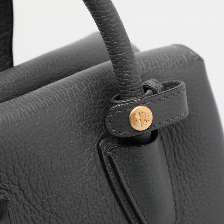 Pre Owned MCM Grey Leather Mini Milla Park Avenue Tote