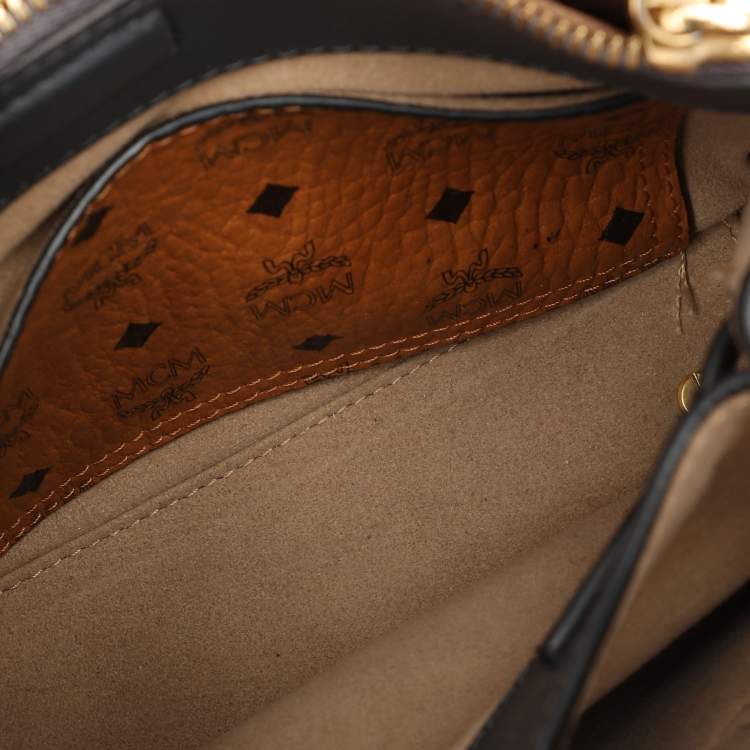 Pre Owned MCM Grey Leather Mini Milla Park Avenue Tote