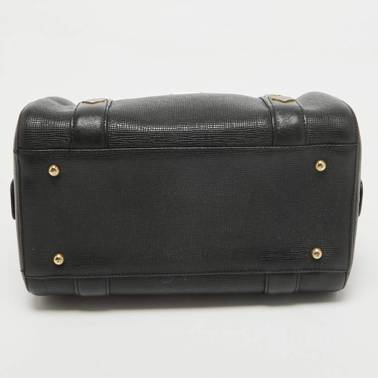 Pre Owned MCM Black Leather Mini Boston Bag