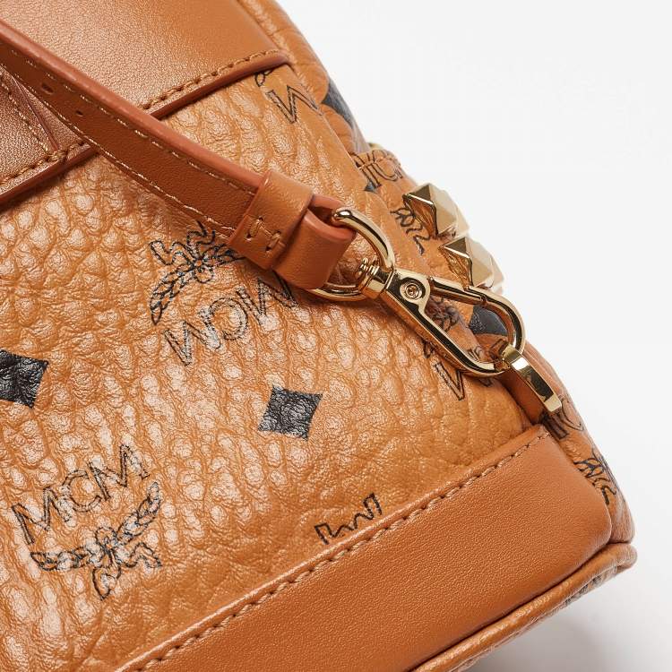 Pre Owned MCM Cognac Visetos Coated Canvas Mini Stark Bebe Boo Backpack