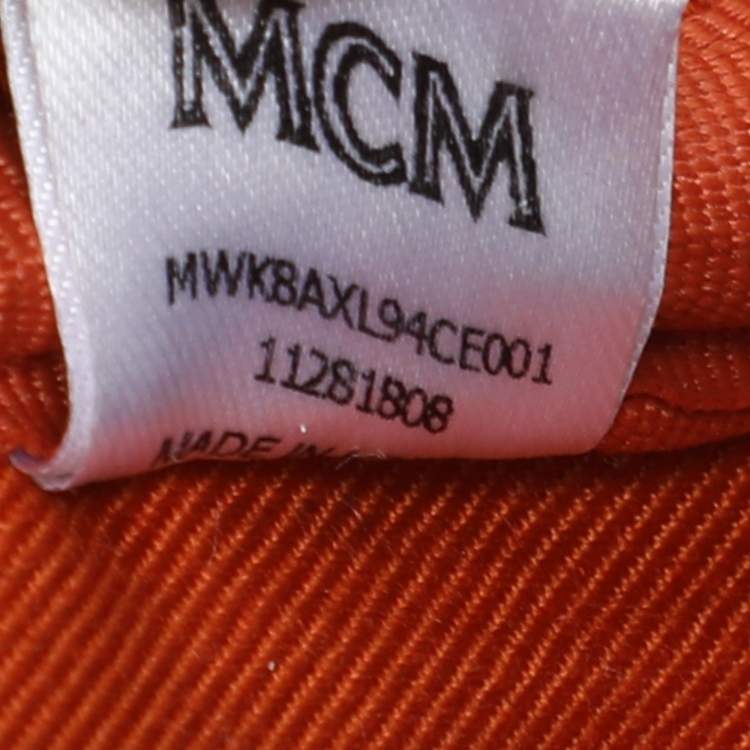 Pre Owned MCM Tan/Blue Cognac Visetos Coated Canvas and Leather Mini Stark Backpack