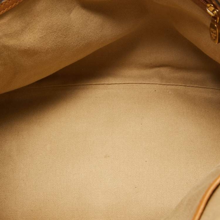 Pre Owned MCM Cognac Visetos Coated Canvas and Leather Zip Tote