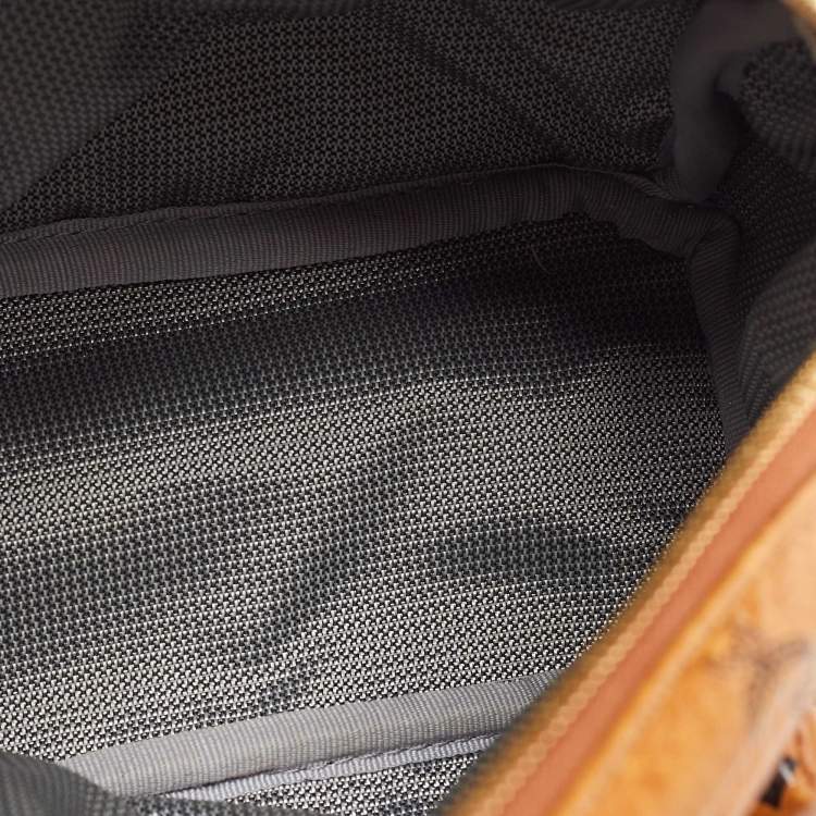 Pre Owned MCM Tan Visetos Coated Canvas and Leather Mini Stark Bebe Boo Backpack