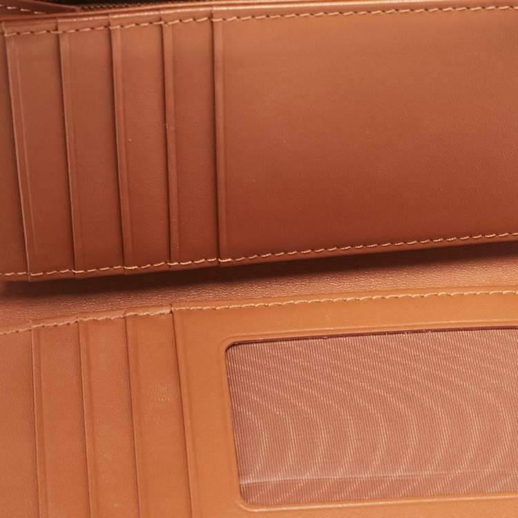 Pre Owned MCM Cognac Visetos Coated Canvas Trifold Wallet