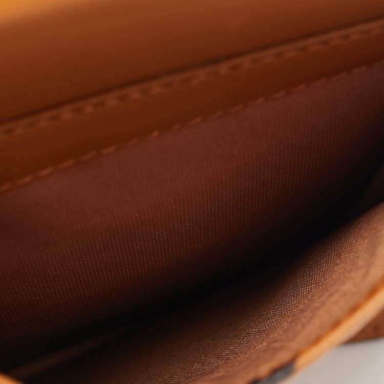 Pre Owned MCM Cognac Visetos Coated Canvas and Leather Phone Crossbody Bag