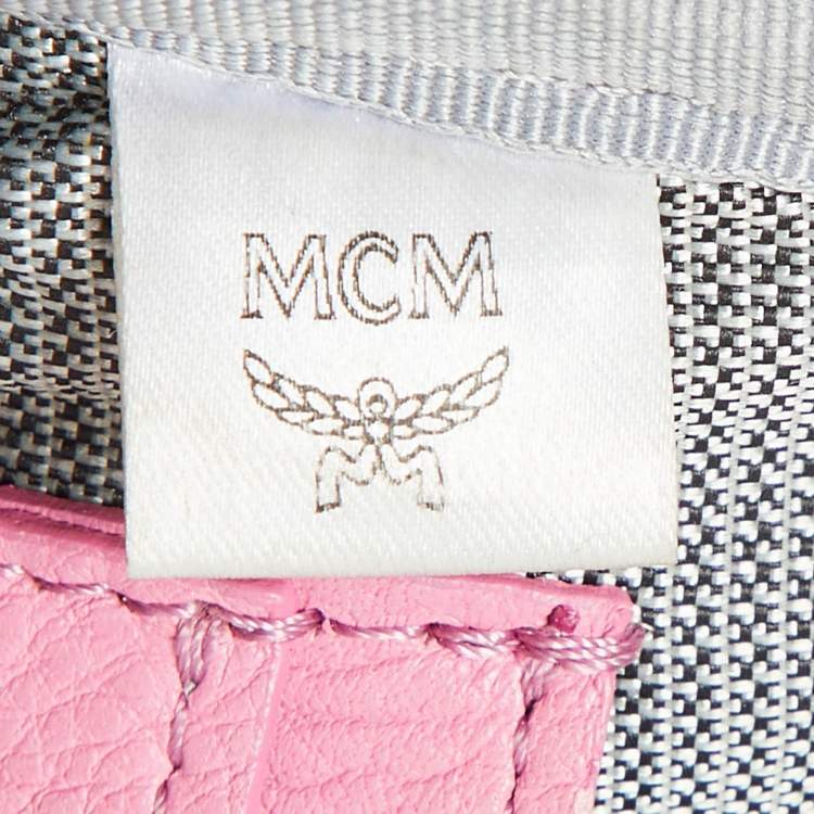 Pre Owned MCM Pink Visetos Coated Canvas and Leather Mini Studded Stark Bebe Boo Backpack