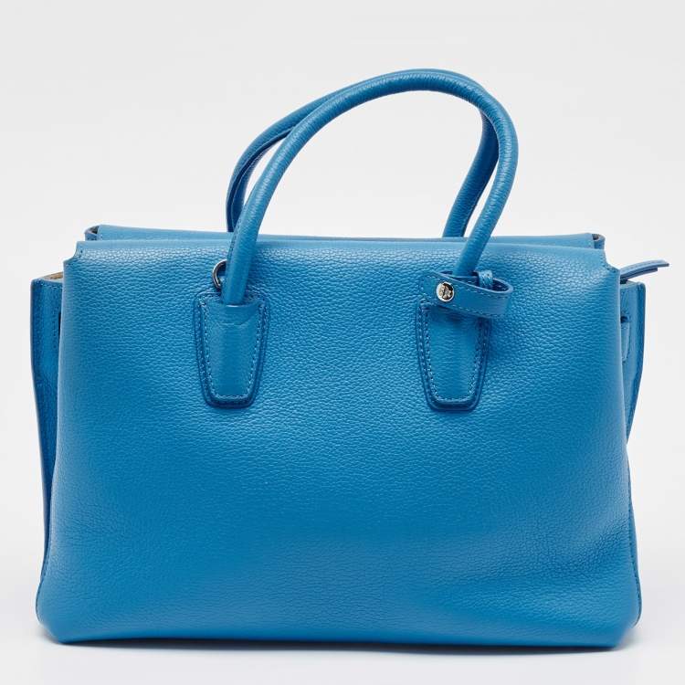 Pre Owned MCM Blue Leather Medium Milla Tote