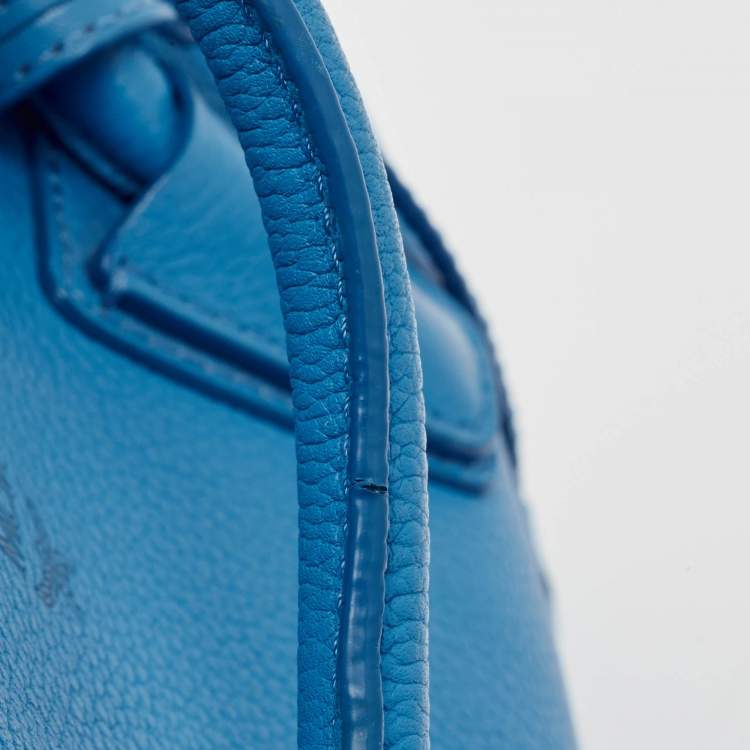 Pre Owned MCM Blue Leather Medium Milla Tote