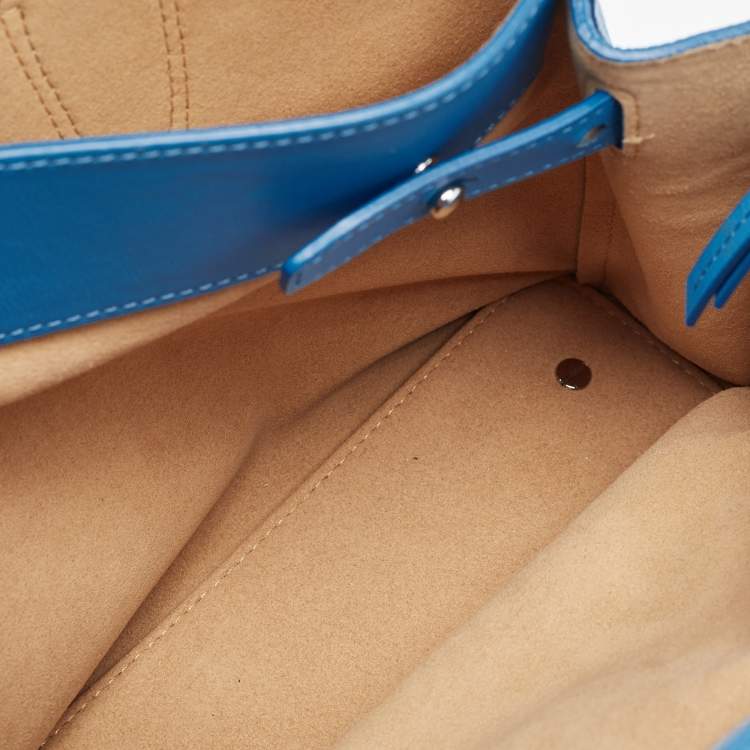 Pre Owned MCM Blue Leather Medium Milla Tote