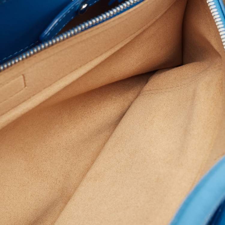 Pre Owned MCM Blue Leather Medium Milla Tote