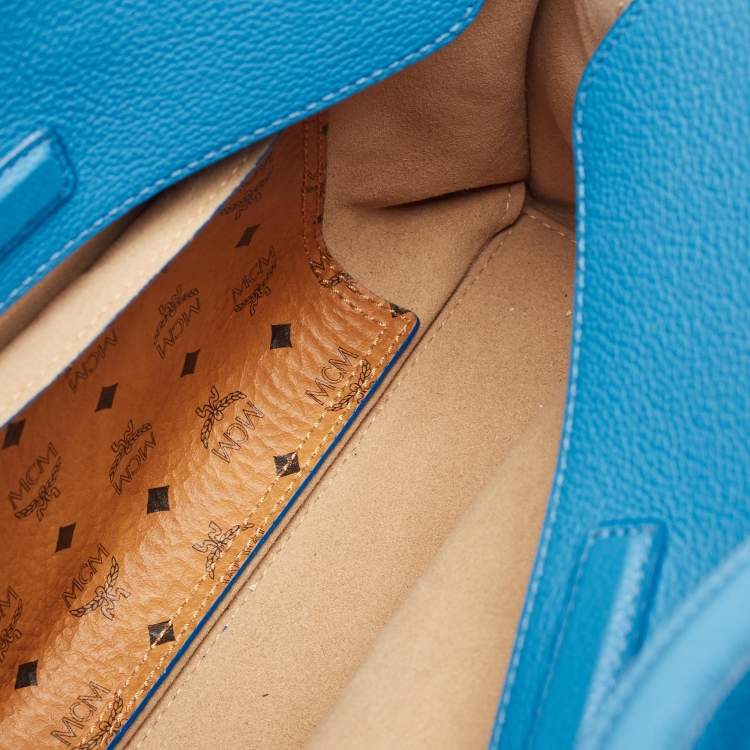 Pre Owned MCM Blue Leather Medium Milla Tote