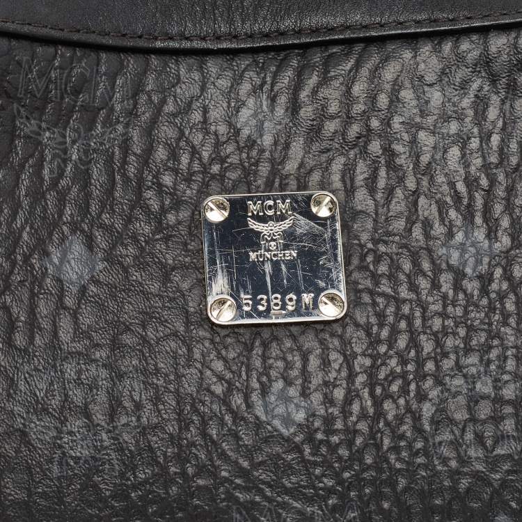 Pre Owned MCM Black Visetos Coated Canvas and Leather Camera Crossbody Bag