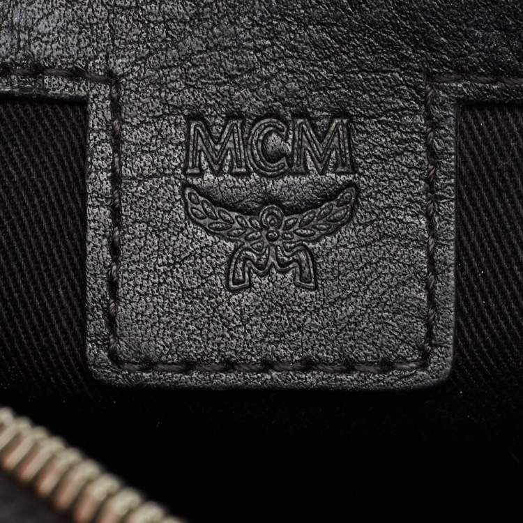 Pre Owned MCM Black Visetos Coated Canvas and Leather Camera Crossbody Bag