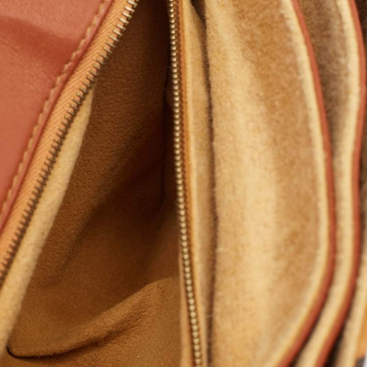 Pre Owned MCM Cognac Visetos Coated Canvas and Leather Messenger Flap Bag