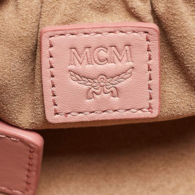 Pre Owned MCM Pink Visetos Coated Canvas and Leather Rockstar Vanity Case Bag