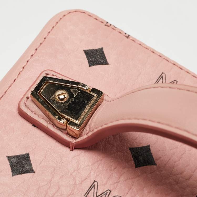 Pre Owned MCM Pink Visetos Coated Canvas and Leather Rockstar Vanity Case Bag