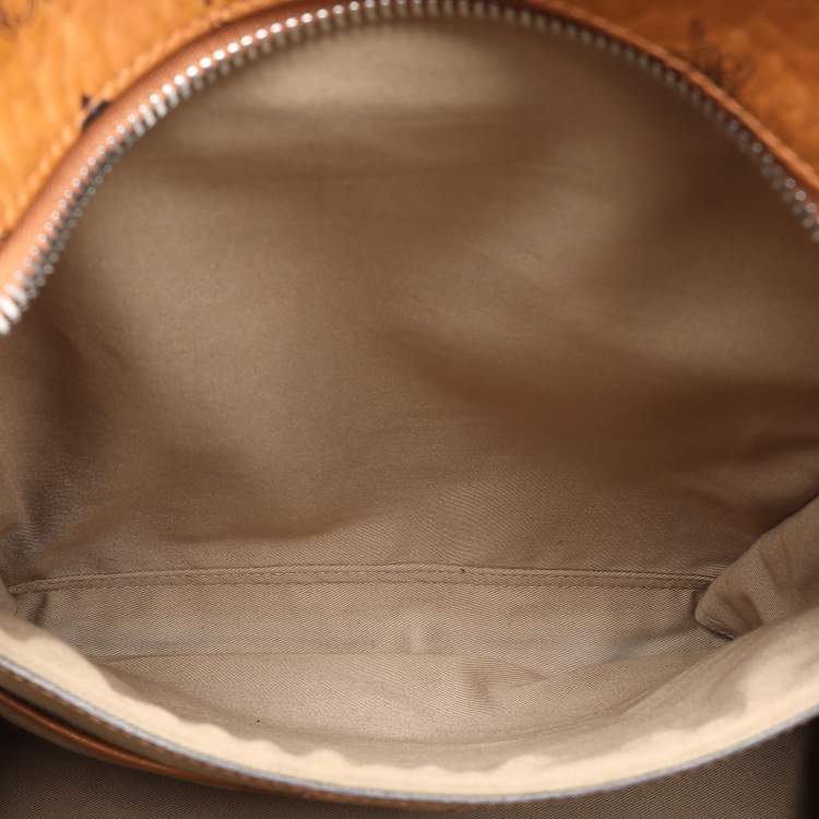 Pre Owned MCM Tricolor Cognac Viscos Coated Canvas Large Stark Backpack