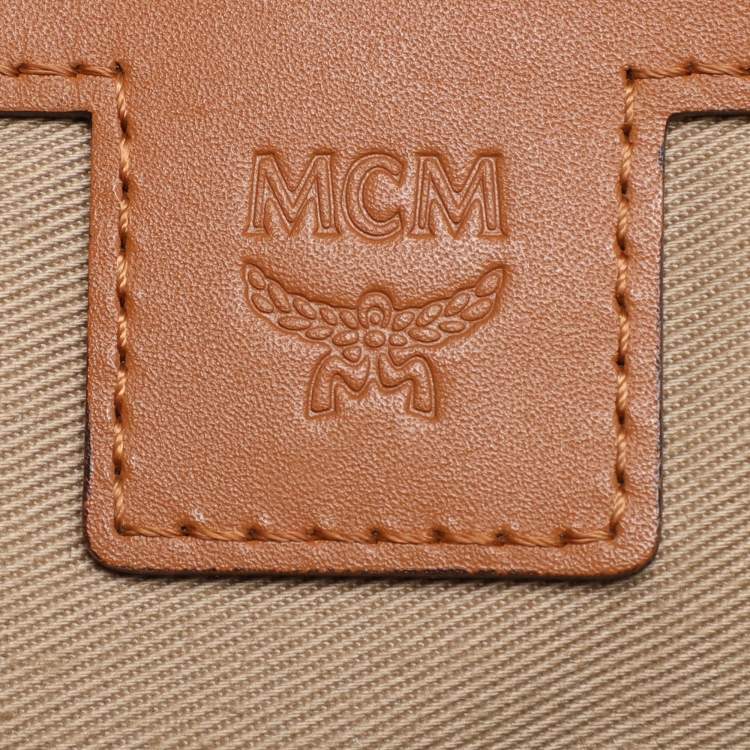Pre Owned MCM Tricolor Cognac Viscos Coated Canvas Large Stark Backpack