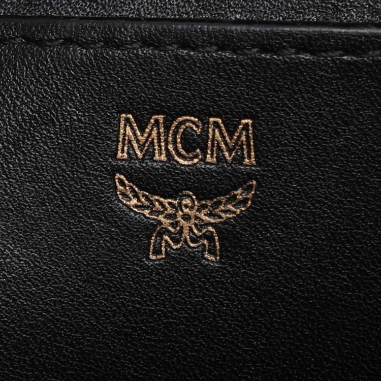 Pre Owned MCM Tan Cognac Visetos Coated Canvas and Leather Mini Stark Backpack